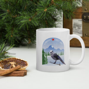 Canada's Grey Jay - White glossy mug