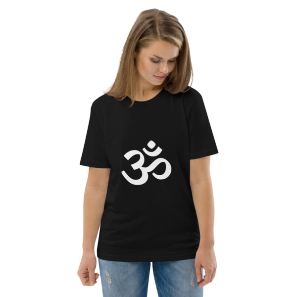 Om Symbol White - Unisex organic cotton t-shirt - Image 3