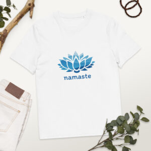 Blue Namaste Lotus - Unisex organic cotton t-shirt