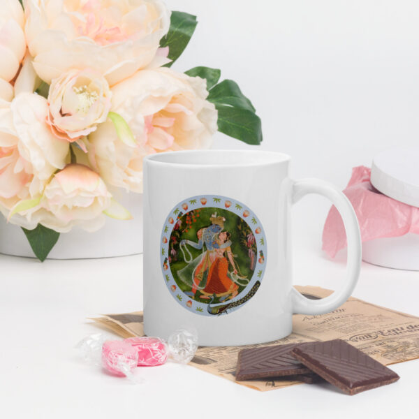 Krishna & Radha - White glossy mug - Image 3