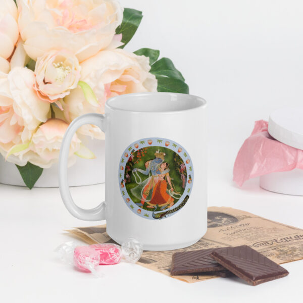 Krishna & Radha - White glossy mug - Image 5