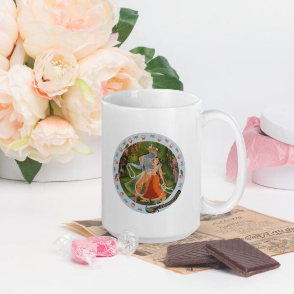 Krishna & Radha - White glossy mug - Image 6