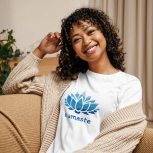 Blue Namaste Lotus - Women's Relaxed T-Shirt